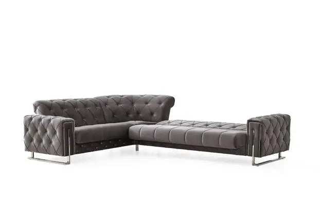 Canapé d'angle 6 places PUNTO convertible #couleur_gris