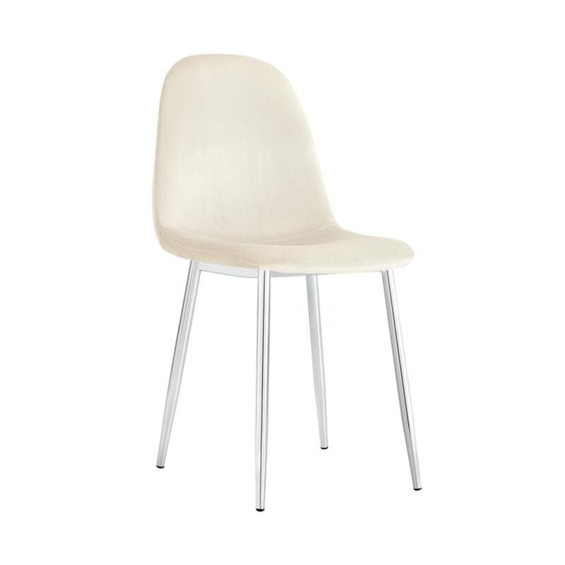 Chaise SCANDINAVE chrome #couleur_beige