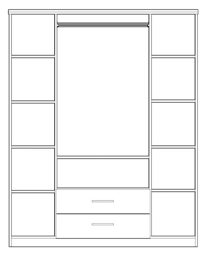 Armoire PALMA 4 portes blanc avec miroirs