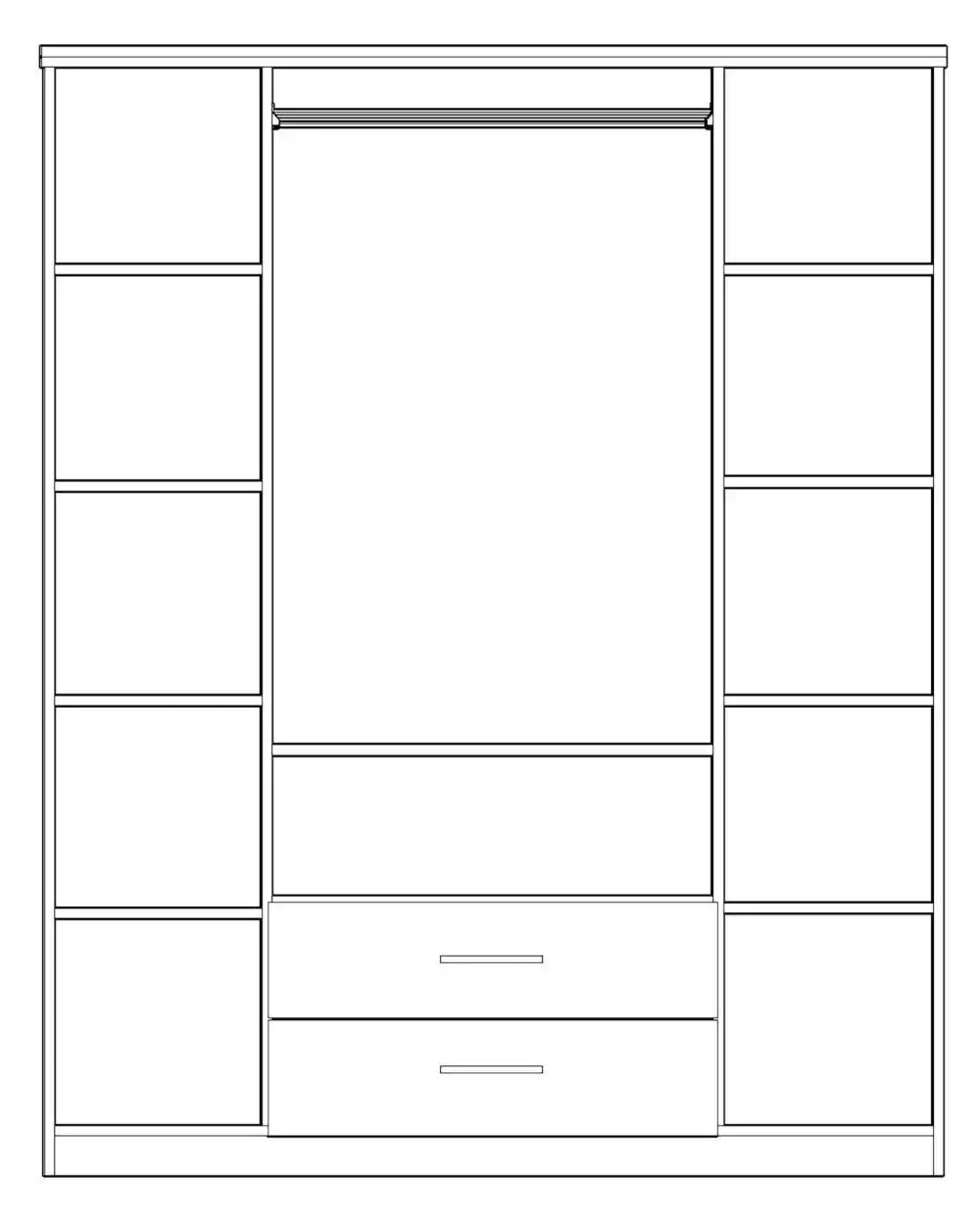 Armoire GIRONA 4 portes beige avec miroirs