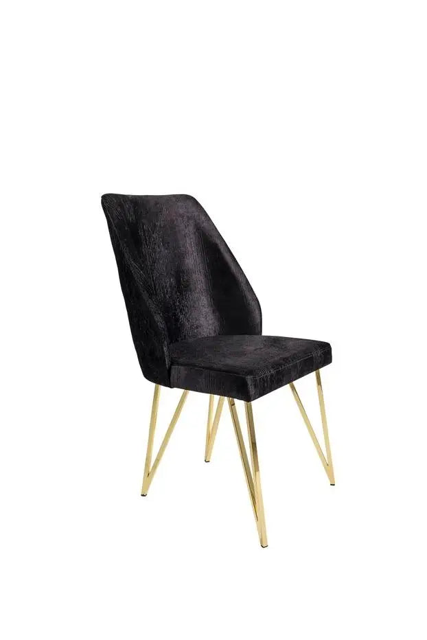 Lot de 2 chaises NICOLE gold velours #couleur_noir