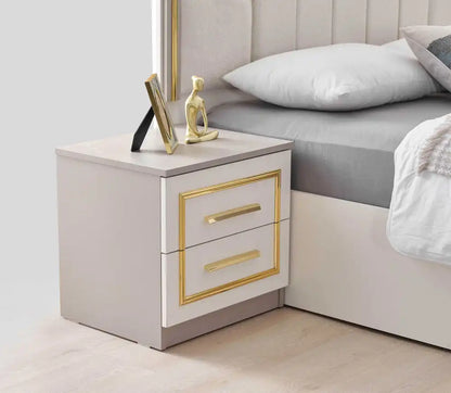 Chambre à coucher complète PARIS blanc gold