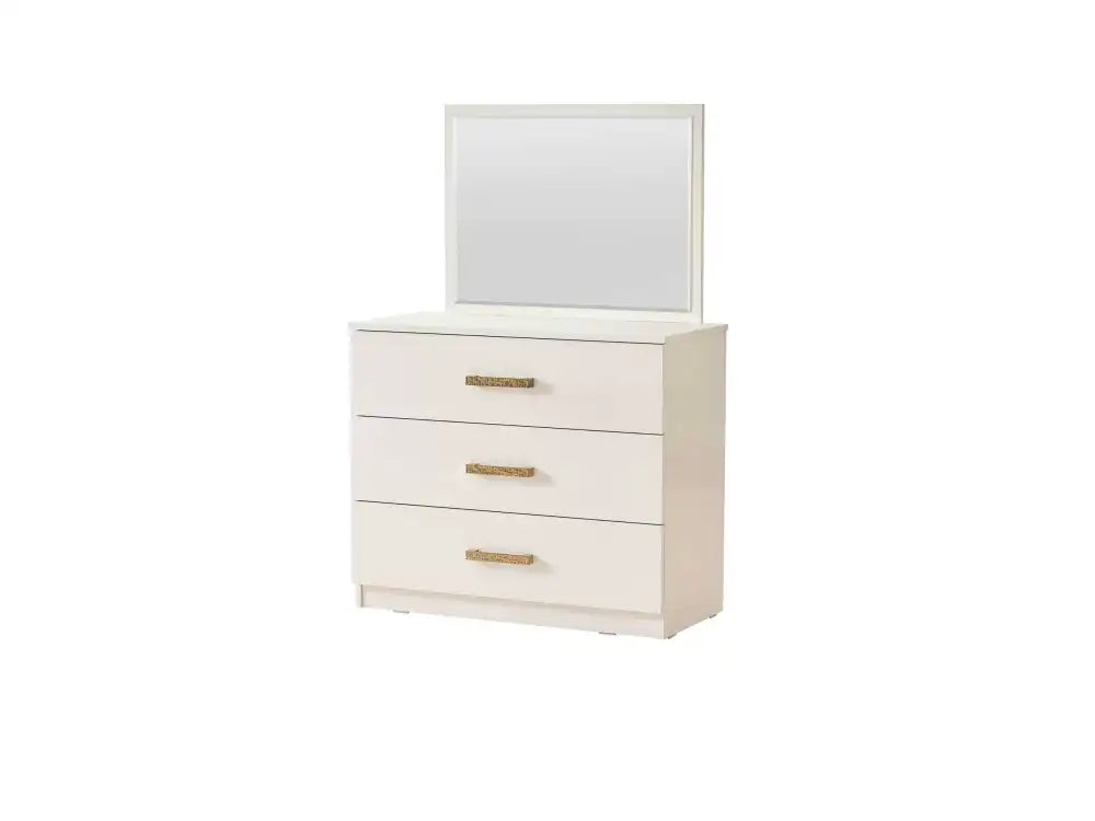 Commode GIRONA beige 3 tiroirs avec miroir
