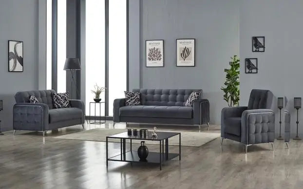 Ensemble de canapés HAVANA 3+2+1 convertibles #couleur_gris