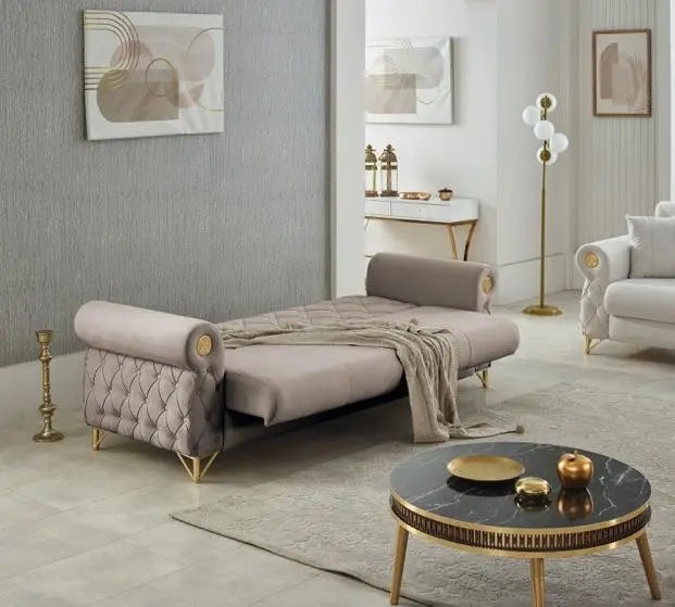 Ensemble de canapés CASA 3+2+1 convertibles #couleur_beige