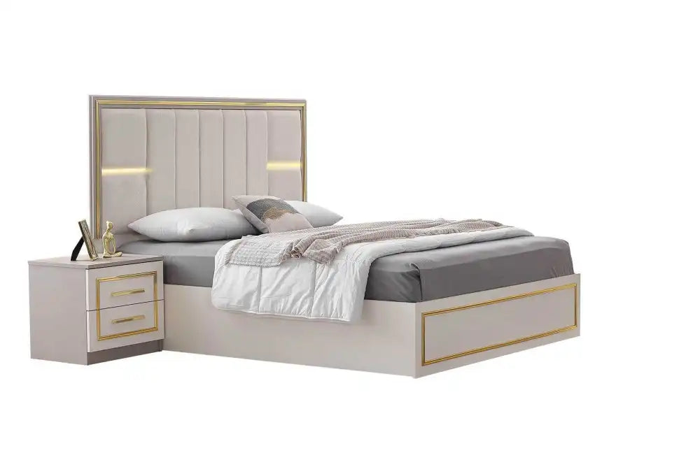 Chambre à coucher complète PARIS blanc gold