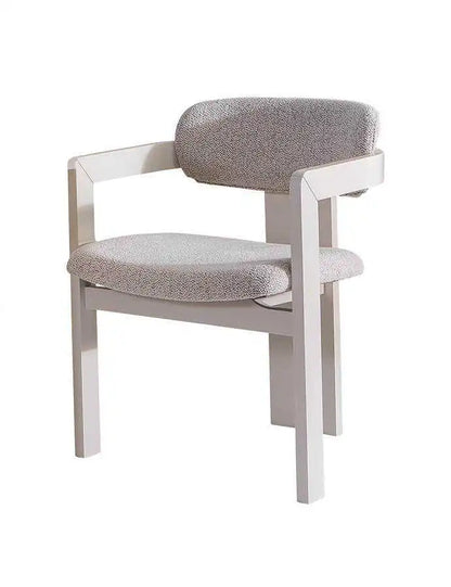 Lot de 2 chaises ATLANTIS en bois blanc velours bouclé beige