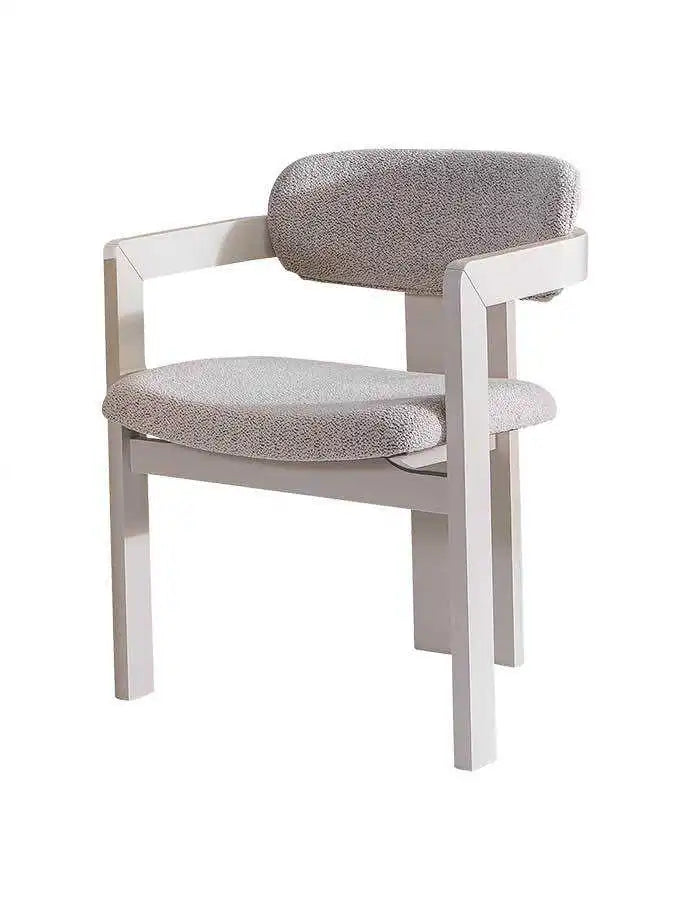 Lot de 2 chaises ATLANTIS en bois blanc velours bouclé beige