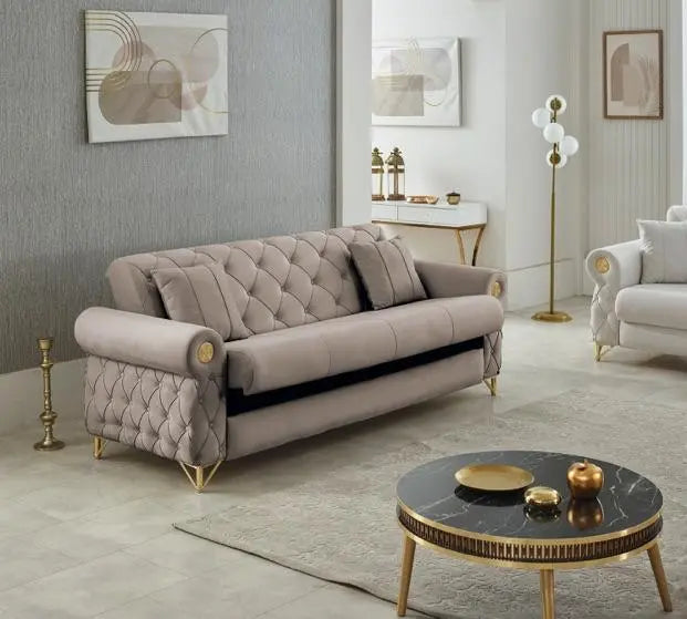 Ensemble de canapés CASA 3+2+1 convertibles #couleur_beige