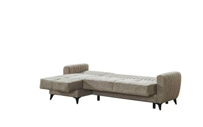 Canapé d'angle LENA convertible et réversible avec coffre de rangement 