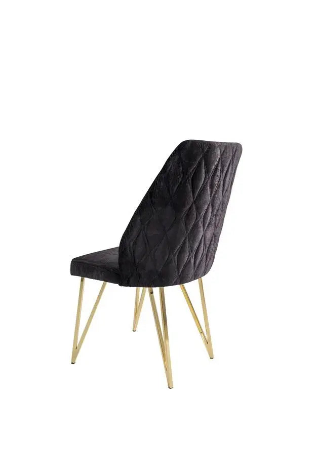Lot de 2 chaises NICOLE gold velours #couleur_noir