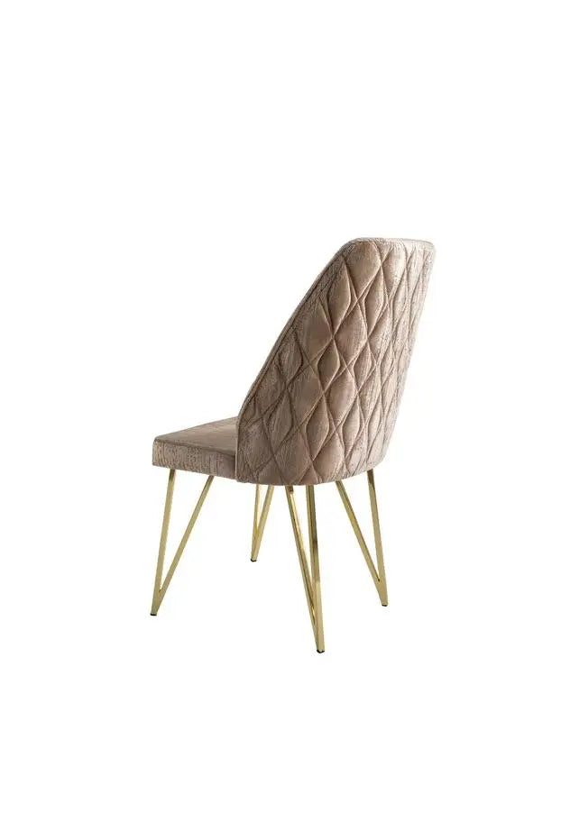Lot de 2 chaises NICOLE gold velours #couleur_taupe