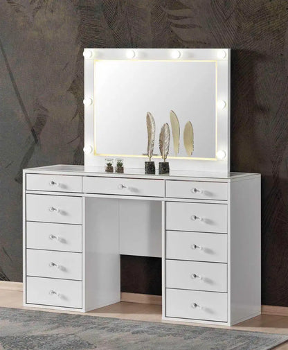 Coiffeuse 11 tiroirs LADY avec miroir 