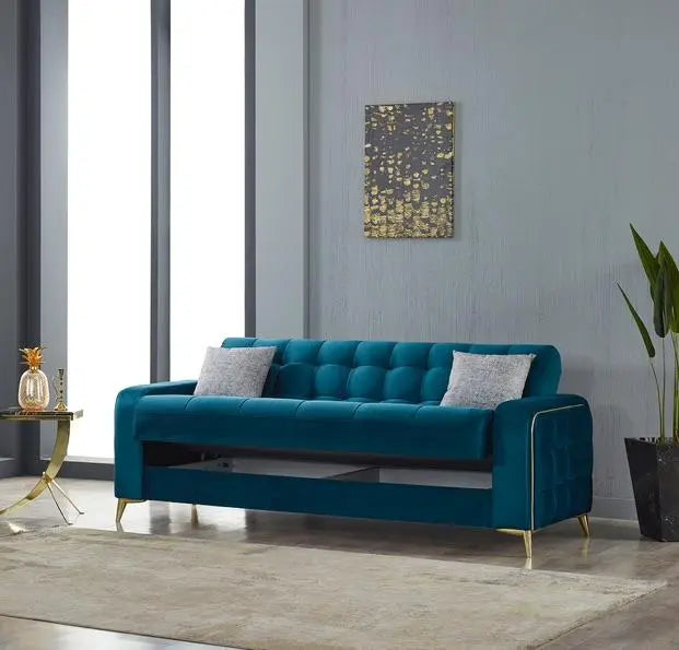 Ensemble de canapés HAVANA 3+2+1 convertibles #couleur_vert