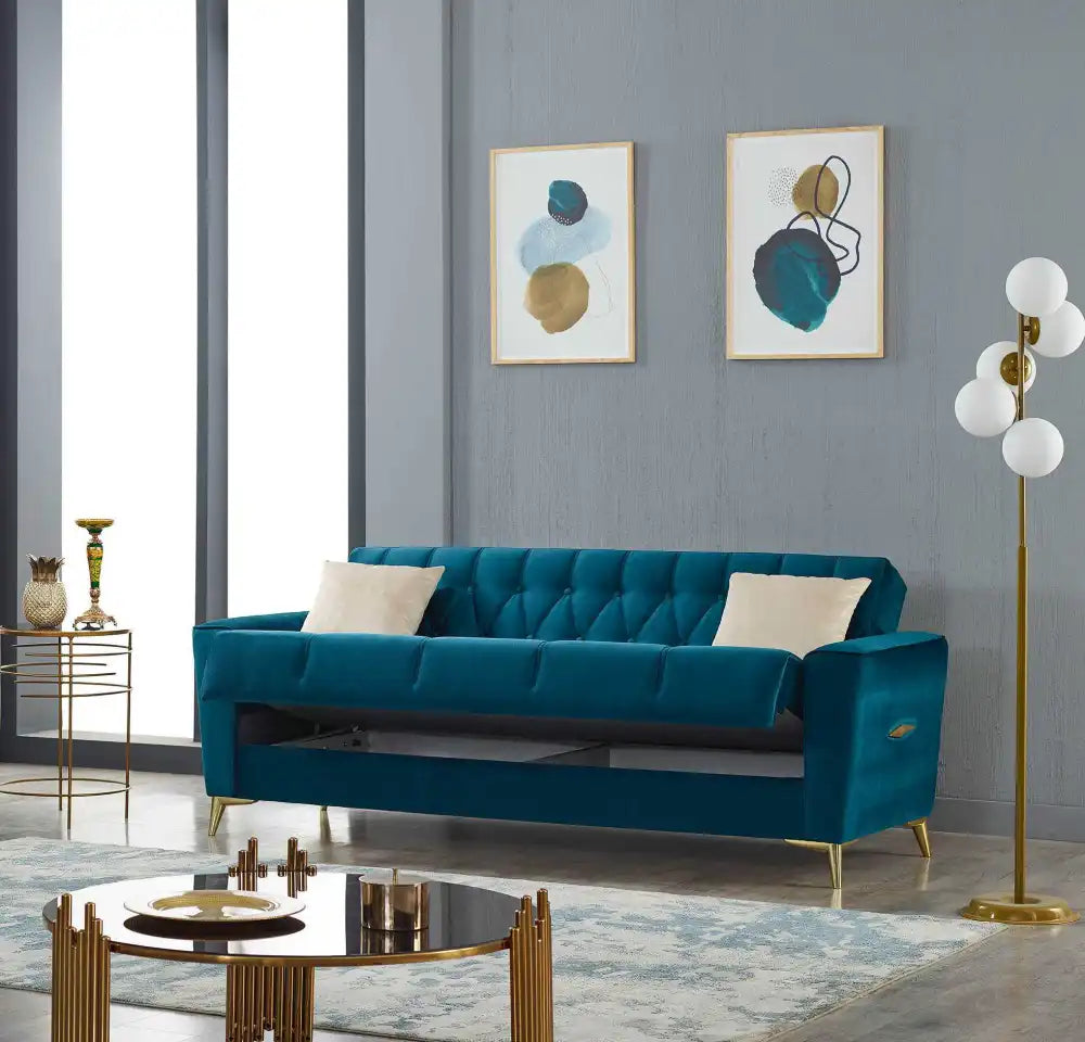 Ensemble de canapés KELEBEK 3+2+1  convertibles #couleur_vert