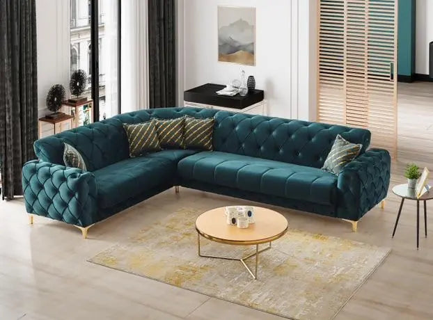 Canapé d'angle 6 places VALENCIA convertibles #couleur_vert