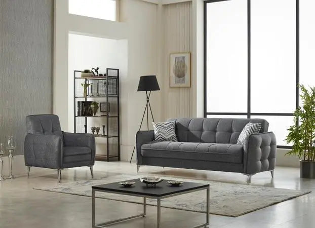 Ensemble de canapés PERLA 3+2+1 convertibles #couleur_gris