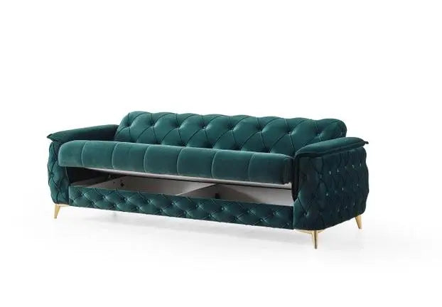 Ensemble de canapés CUBA 3+2+1 convertibles #couleur_vert