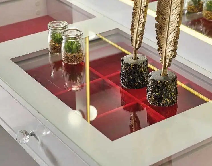 Coiffeuse 6 tiroirs ANGEL avec miroir #couleur_blanc