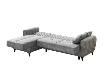 Canapé d'angle LENA convertible et réversible avec coffre de rangement 