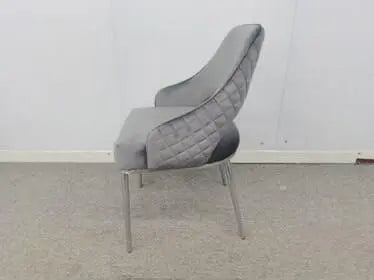 Lot de 2 chaises ELEN chrome en velours gris