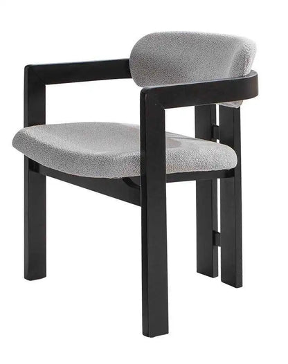 Lot de 2 chaises ATLANTIS en bois noir velours bouclé gris