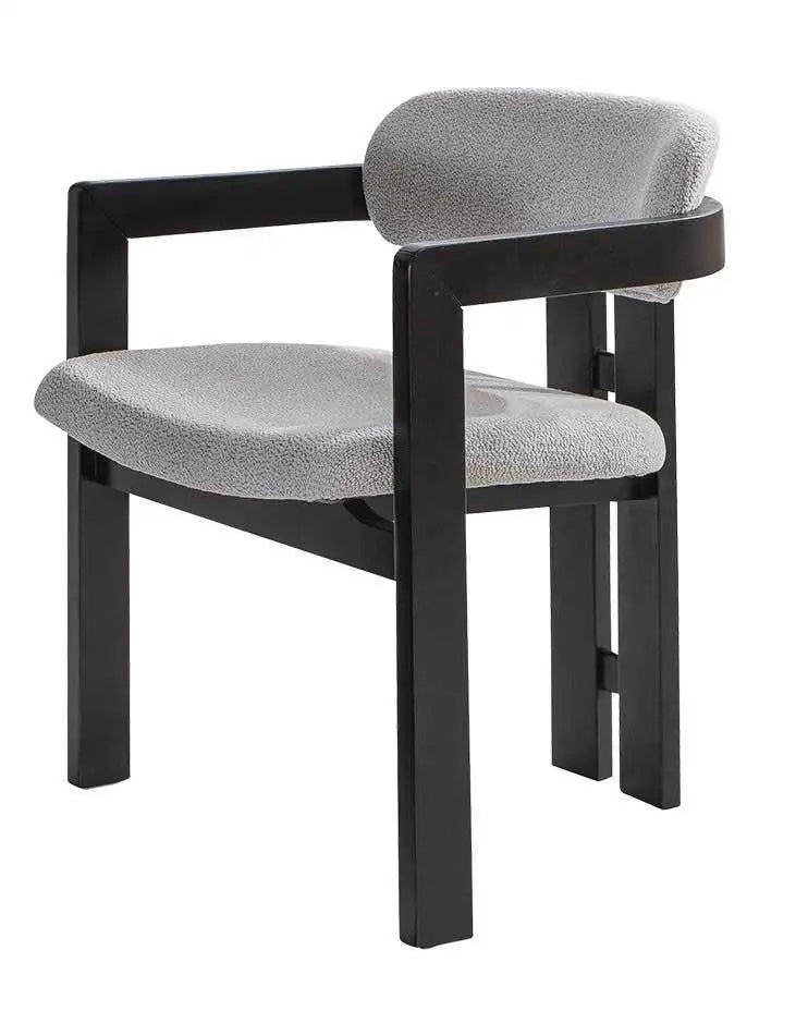Lot de 2 chaises ATLANTIS en bois noir velours bouclé gris