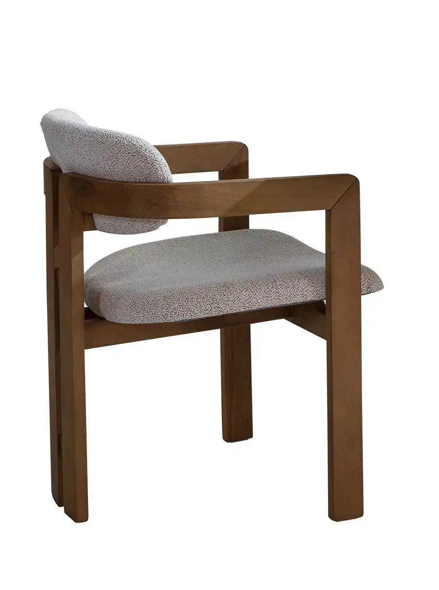 Lot de 2 chaises ATLANTIS en bois noyer velours bouclé beige