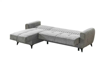 Canapé d'angle LENA convertible et réversible avec coffre de rangement 