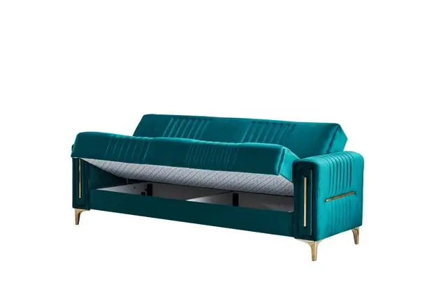 Ensemble de canapés MORENO 3+2+1 convertibles #couleur_vert