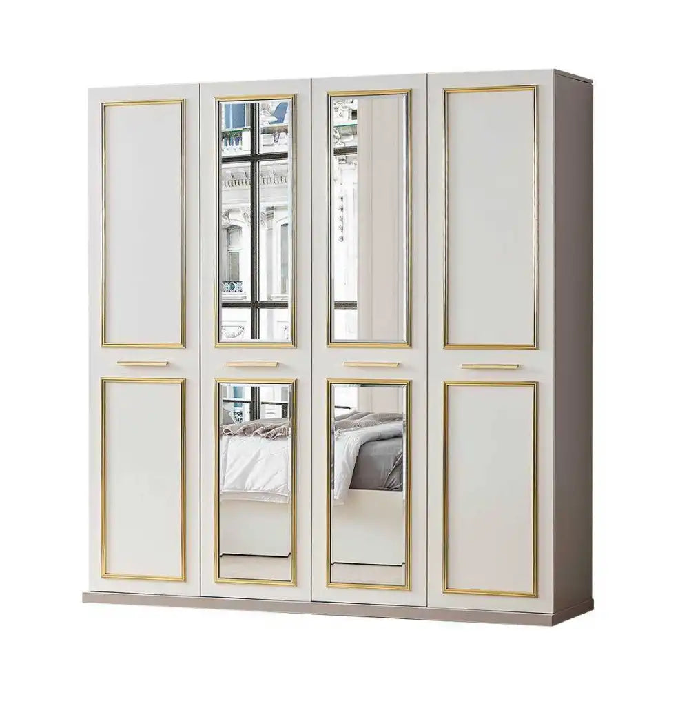 Chambre à coucher complète PARIS blanc gold