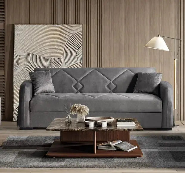 Canapé 3 places MONA convertible #couleur_gris
