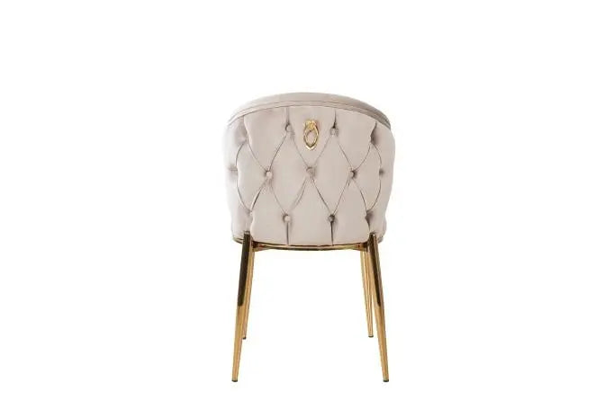 Lot de 2 chaises LISA gold en velours #couleur_beige