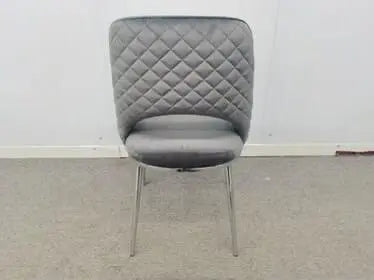 Lot de 2 chaises ELEN chrome en velours gris