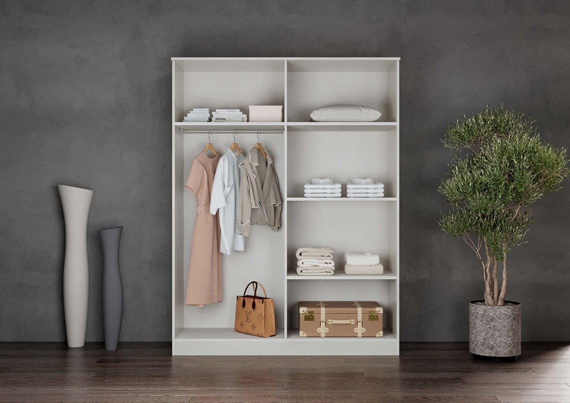 Chambre à coucher complète DAFNE blanc laqué et marbre gris
