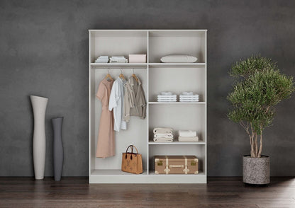 Chambre à coucher complète DAFNE blanc laqué et marbre gris