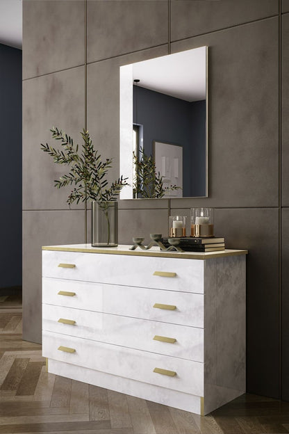 Chambre à coucher complète NOEMI en bois laqué 