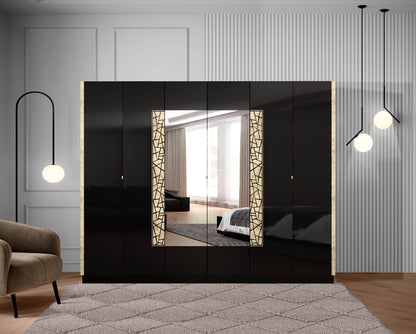 Chambre à coucher complète STELLA en bois laqué 