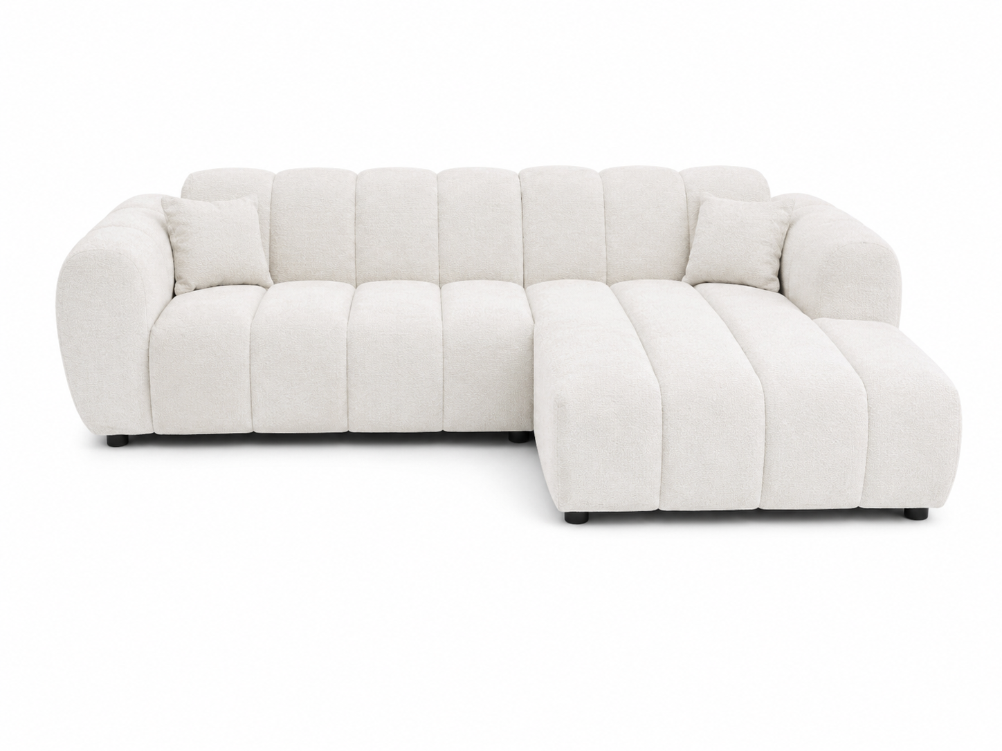 Canapé d'angle moderne RAYMAN en Tissu #couleur_beige