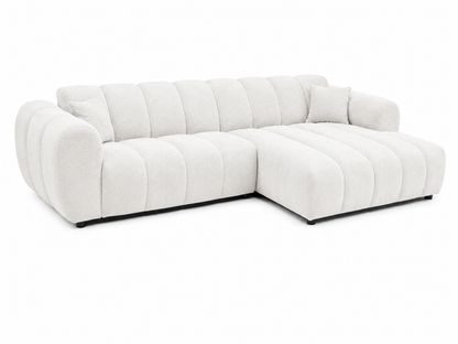 Canapé d'angle moderne RAYMAN en Tissu #couleur_beige