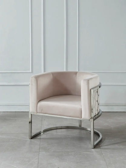 Fauteuil design ALVEOLES en velours et acier inox 