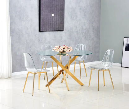 Table à manger ronde JESSICA pieds gold Diamètre 120 cm 
