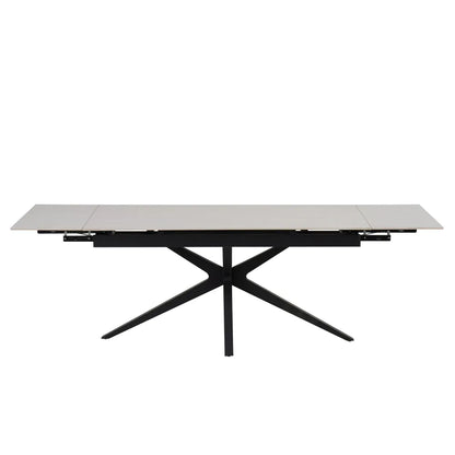 Table à manger extensible TONIA 160 à 240 cm céramique travertin 