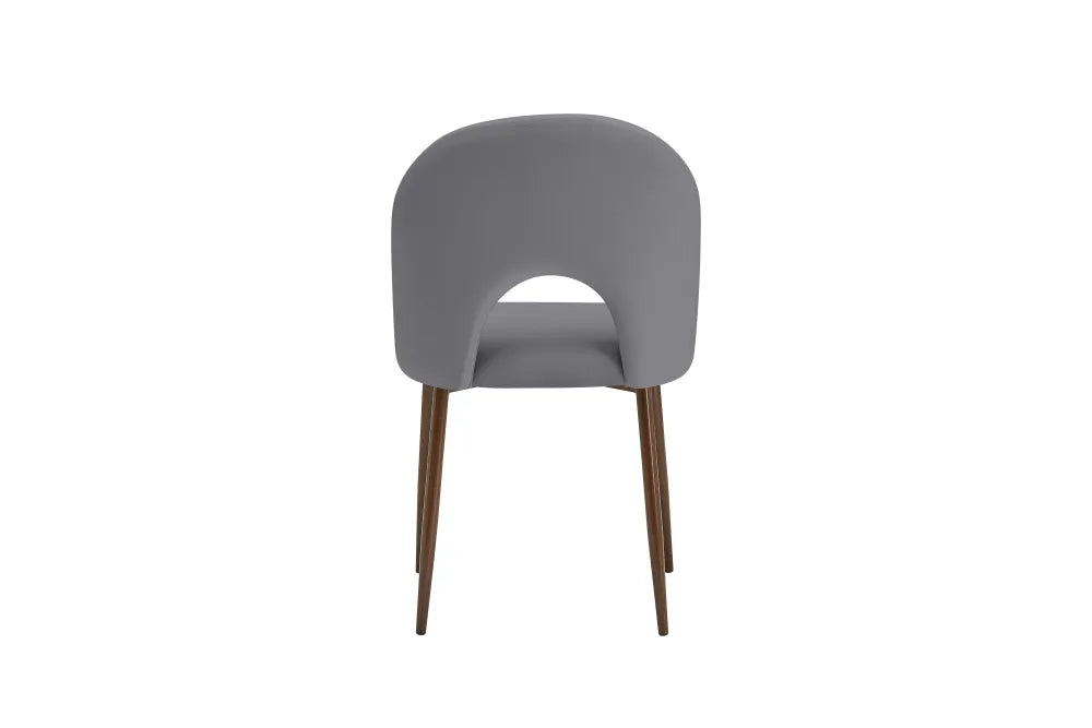 Lot de 2 chaises TEDDY pieds en métal noyer