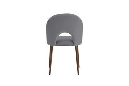 Lot de 2 chaises TEDDY pieds en métal noyer