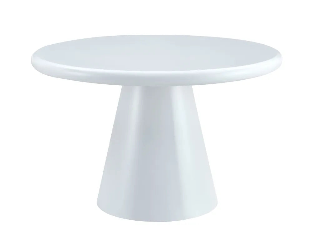 Table à manger ronde ASSIA blanche en bois MDF 120 cm