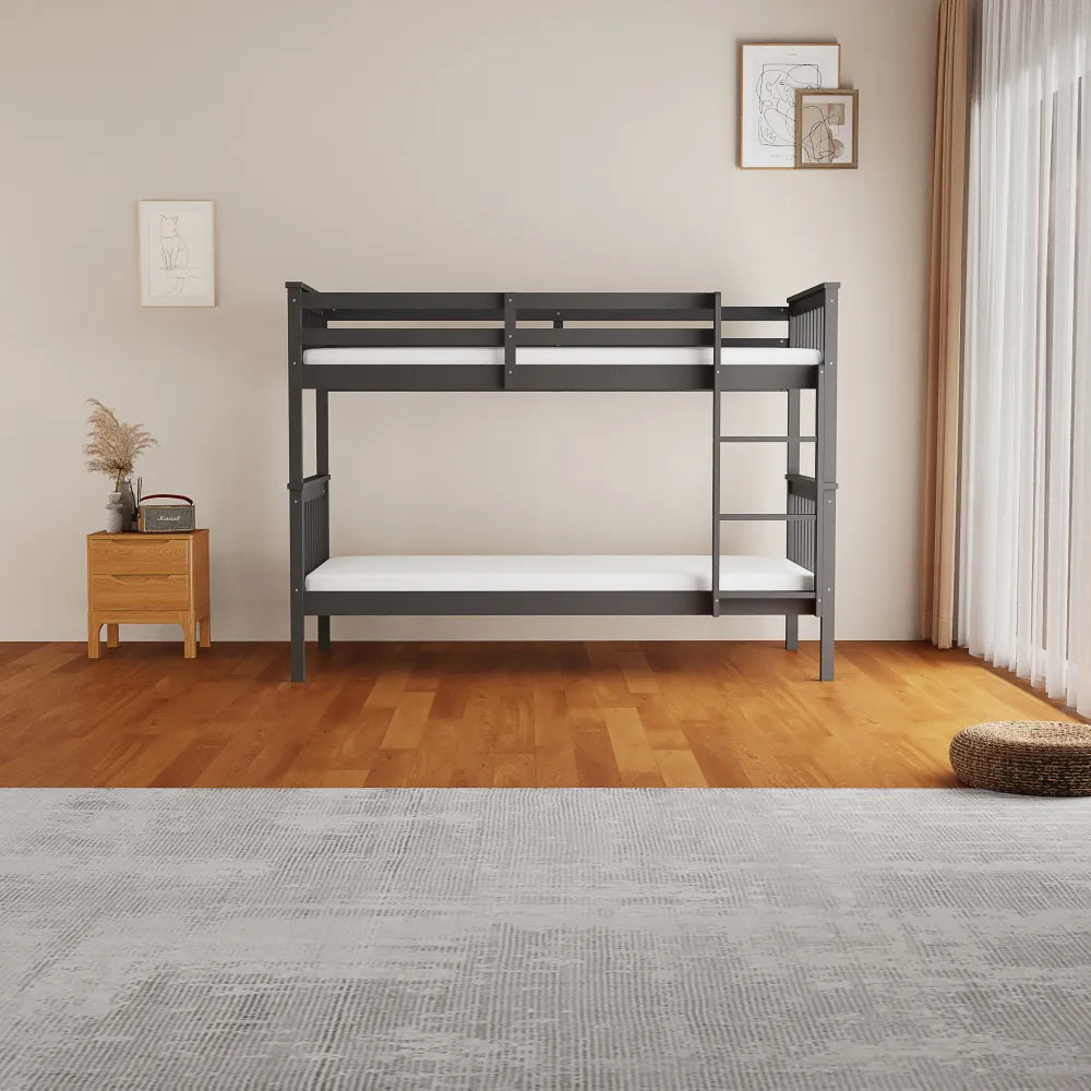 Lit superposé en bois séparable BATNA gris 90x190 cm #couleur_gris