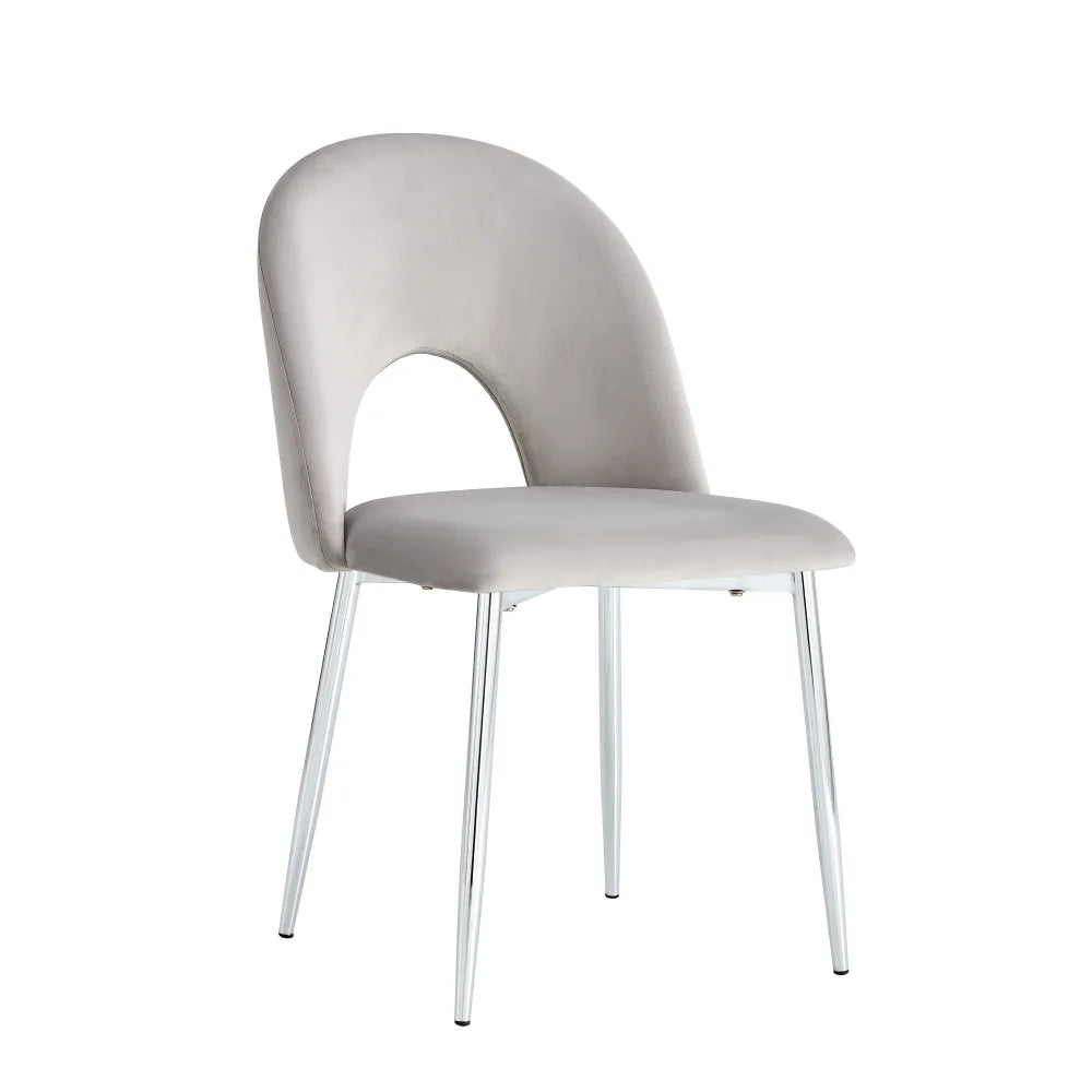 chaise TEDDY chrome #couleur_gris