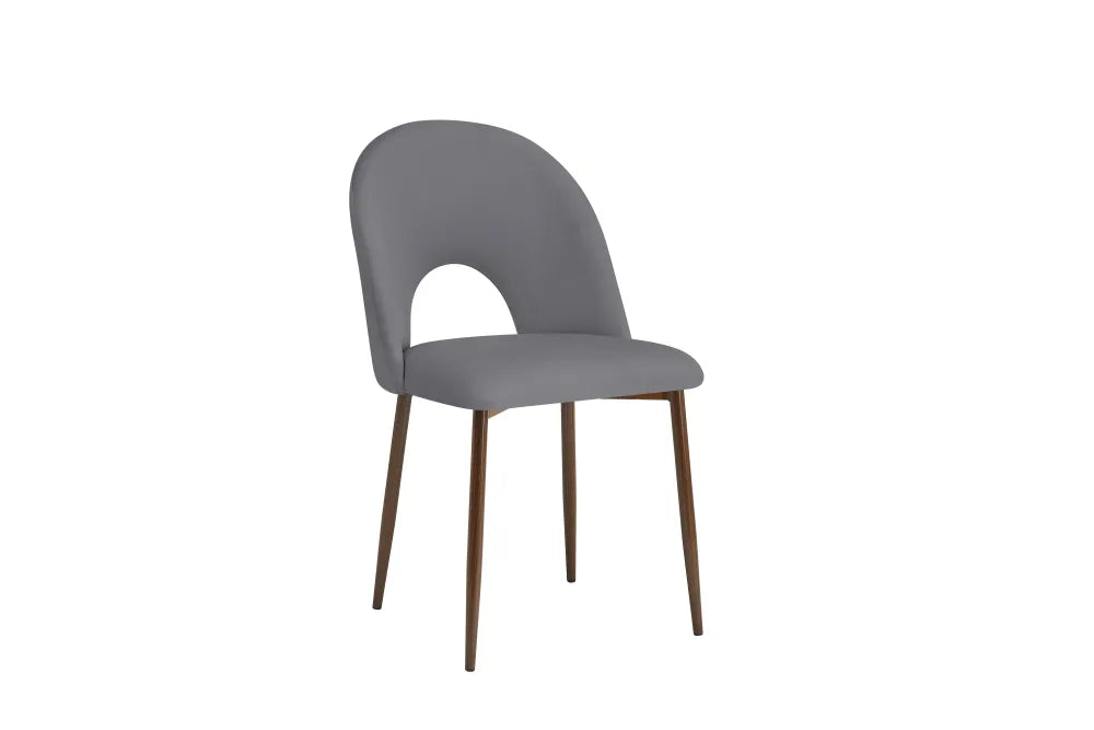 Lot de 2 chaises TEDDY pieds en métal noyer