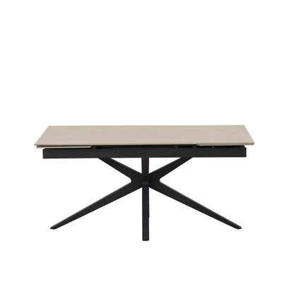Table à manger extensible TONIA 160 à 240 cm céramique travertin 